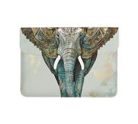 LRHCNZDCP Flying Dove, custodia in pelle stampata per computer portatile da 13 pollici, per viaggi, lavoro, affari, Stampa Elefanti, Taglia unica