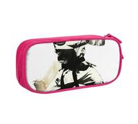 LRHCNZDCP Grazioso astuccio per matite, matite e trucchi con stampa artistica karate, per scuola, ufficio, nero, rosa, Taglia unica, Zaino per la scuola