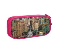 LRHCNZDCP San Francisco - Astuccio con stampa, grazioso astuccio per matite e penne, per scuola e ufficio, colore: nero, rosa, Taglia unica, Zaino per la scuola