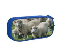 LRHCNZDCP Simpatico astuccio per matite, astuccio con stampa di pecore e agnelli, astuccio per matite e trucchi, per scuola e ufficio, nero, Blu, Taglia unica, Zaino per la scuola