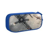 LRHCNZDCP Simpatico astuccio per matite, astuccio per matite e trucchi, motivo: aeroplano della Seconda Guerra Mondiale, per scuola, ufficio, nero, Blu, Taglia unica, Zaino per la scuola