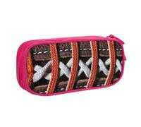 LRHCNZDCP Simpatico astuccio per matite, matite e trucchi con stampa di merletti del football americano, astuccio per matite e trucchi, per scuola e ufficio, nero, rosa, Taglia unica, Zaino per la