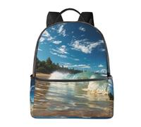 LRHCNZDCP Zaino da scuola con lamantini dell'India occidentale, zaino per computer portatile, elegante, leggero, zaino da viaggio per bambini, ragazzi e ragazze, Spiaggia Sunny Wave, One Size, Zaino