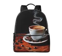 LRHCNZDCP Zaino da scuola con stampa note musicali, zaino per computer portatile, elegante, leggero, zaino da viaggio per bambini, ragazzi e ragazze, Caffè caldo con chicco di caffè, One Size, Zaino