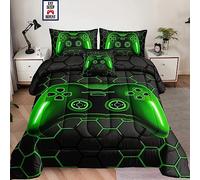 lris Bedding Set da 5 pezzi letto in una borsa per ragazzi, set per letto matrimoniale, set per gamer per bambini, decorazione per la stanza con lenzuolo piano, lenzuolo con angoli, federa per cuscino