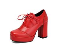LRMYMHY Scarpe Stringate Oxford con Platform Donna Stivaletti