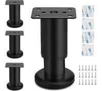 Lrocotanc 4 pezzi Gambe per mobili regolabili - 80-180mm Piedini per Mobili adatti per gambe di mobili su armadi tavoli e divani inclusi viti(Nero) (180MM-300MM)