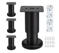 Lrocotanc 4 pezzi Gambe per mobili regolabili - Möbelfüße Höhenverstellbar 80-120mm Piedini per Mobili adatti per gambe di mobili su armadi tavoli e divani inclusi viti(Nero)