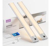 LROLTEF Luce LED Sottopensile Cucina Dimmerabile Lampada Cucina 26CM 4000K | 1800mAh Con sensore di Spostamento Manuale Armadio Sensore di Movimento Magnetica Ricaricabile per Cucina Adesiva 2P Argento