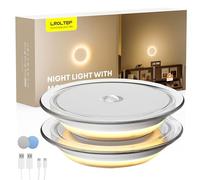 LROLTEF Luce Notturna Retroilluminato con Sensore Movimento - 3000K 1200mAh Lampada Luci Notturna Magnetico Ricaricabile Per camera da Letto, corridoio, All'angolo | Coperchio Trasparente 2 Pezzi