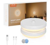 LROLTEF Luce Notturna Sensore Movimento - Lampada Luci Notturna Retroilluminata per Bambini Camera Cameretta Corridoio con Collegamento - 3000K Ricaricabile Magnetico Soffusa Lucina Notturna | 2 Pezzi