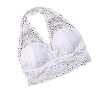 LRSSMB Reggiseni Sexy Con Scollo All'americana In Pizzo For Le Donne Canotte Da Sposa Canotta Bralette Lingerie Senza Fili Reggiseno Push Up For Yoga(White,XL)