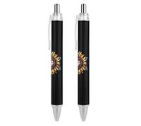 Lrtyuasq 4 luglio Girasole Leopard Penna a sfera personalizzata penna a sfera per uomo donna penne retrattili 0,5 mm blu divertente stampato