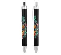 Lrtyuasq Black Crow Ananas Occhiali Penna a sfera Personalizzata Penna a sfera per Uomo Donna Penne retrattili 0.5mm Blu Divertente Stampato
