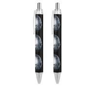 Lrtyuasq Black Crows Under Full Moon Penna a sfera retrattile inchiostro nero 0,5 mm penne a punta fine forniture per ufficio