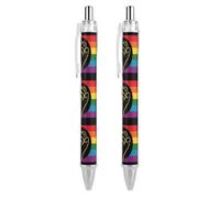 Lrtyuasq Black Power Fist Flag BLM Pride Rainbow Penna a sfera retrattile 0,5 punta fine fusto rotondo flessibile per una scrittura confortevole