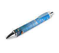Lrtyuasq Blue Sea Ocean Penna a sfera retrattile inchiostro nero punta a sfera 0,5 mm scrittura liscia note prendere appunti accessori per ufficio