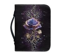 Lrtyuasq Borsa grande per il trasporto della Bibbia con rosa viola, con manico e tasca posteriore con cerniera, accessori per la Bibbia, Multicolore, Taglia unica, Bohemian