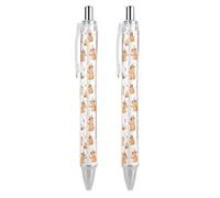 Lrtyuasq Capybara - Penna a sfera retrattile con scritta "Happy Birthday", punta fine da 0,5 mm, inchiostro nero per penne a diario