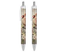 Lrtyuasq Cardinal-Birds On Mandorle Branch - Penna a sfera retrattile da 0,5 mm, ideale come regalo per ufficiale, unisex
