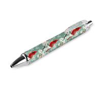 Lrtyuasq Cardinal Birds - Penna a sfera retrattile con fiori di ciliegio, punta fine da 0,5 mm, inchiostro nero, forniture per ufficio per donne e uomini