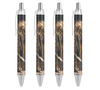 Lrtyuasq Christian Warrior Knight Lion (3) Penna a sfera retrattile, portatile, inchiostro blu, penne da lavoro per casa e ufficio
