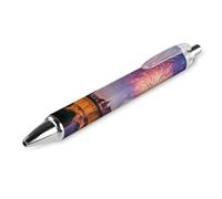 Lrtyuasq Fireworks Carcassonne Castle France Penna a sfera retrattile inchiostro nero punta a sfera 0,5 mm scrittura liscia note prendere appunti accessori per ufficio