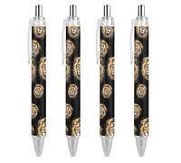 Lrtyuasq Glitter Lion Penna a sfera retrattile inchiostro nero punta a sfera 0,5 mm scrittura liscia note prendere appunti accessori per ufficio