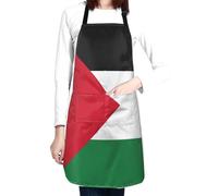 Lrtyuasq Grazioso grembiule da cucina con 2 tasche, regolabile, con bandiera patriottica, per donne e uomini, Bandiera della Palestina U666666619, Taglia unica