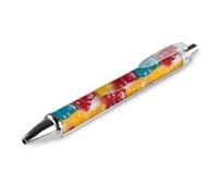 Lrtyuasq Gummy Bears - Penna a sfera retrattile, punta fine da 0,5 mm, fusto rotondo flessibile, per una scrittura confortevole