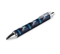 Lrtyuasq I Wear Penna a sfera retrattile per la sensibilizzazione al cancro ai polmoni bianca Penne a sfera a inchiostro nero Regali per studenti Forniture di cancelleria per ufficio