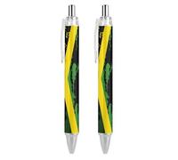 Lrtyuasq Jamaica Flags - Penne gel ricaricabili di alta qualità, retrattili, inchiostro nero, impugnatura comoda, scrittura liscia, per diari