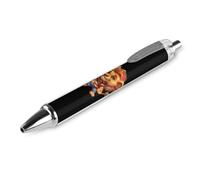 Lrtyuasq Lion - Penna a sfera retrattile con bandiera degli Stati Uniti, punta fine da 0,5 mm, fusto rotondo flessibile per una scrittura confortevole