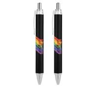 Lrtyuasq Paisey LGBT Penna a sfera personalizzata con bandiera arcobaleno penna a sfera per uomo donna penne retrattili 0,5 mm blu divertente stampato, stile
