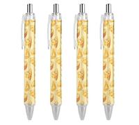 Lrtyuasq Penna a sfera a forma di fette di formaggio, retrattile, con fusto rotondo, punta fine, 0,5 mm, 1/2