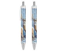 Lrtyuasq Penna a sfera con tre cervi e scritta "Snow Day", divertente penna a sfera retrattile, regalo personalizzato per uomini e donne, ufficio, lavoro