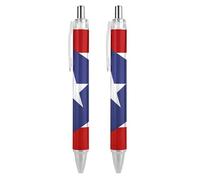 Lrtyuasq Penna a sfera personalizzata con bandiera di Puerto Rico per uomo donna penne retrattili 0,5 mm blu divertente stampato