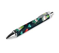 Lrtyuasq Penna a sfera personalizzata con gnomi di San Patrizio penna a sfera per uomo donna penne retrattili 0,5 mm blu divertente stampato, stile