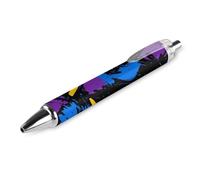 Lrtyuasq Penna a sfera retrattile 90s Graffiti blu, viola, giallo, nero, punta fine da 0,5 mm, ad asciugatura rapida, scrittura liscia