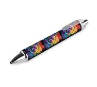 Lrtyuasq Penna a sfera retrattile a forma di dinosauro con bandiera arcobaleno LGBT Pride inchiostro nero 0,5 mm penne a punta fine forniture per ufficio