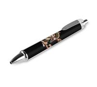 Lrtyuasq Penna a sfera retrattile a forma di gatto del Messico che suona la chitarra, punta fine da 0,5 mm, fusto rotondo flessibile per