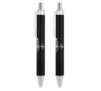 Lrtyuasq Penna a sfera retrattile a forma di tromba con battito cardiaco da 0,5 mm, penne da lavoro, idea regalo per ufficiale, unisex