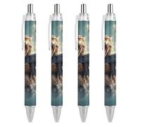Lrtyuasq Penna a sfera retrattile Cat Is Shooting Ocean, inchiostro nero, punta fine da 0,5 mm, forniture per ufficio