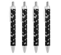 Lrtyuasq Penna a sfera retrattile con bandiera a scacchi da 0,5 mm, penna a sfera da lavoro, idea regalo per ufficiale, unisex