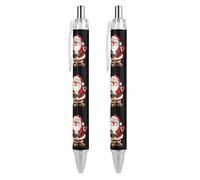 Lrtyuasq Penna a sfera retrattile con pupazzo di neve e Babbo Natale, inchiostro nero, punta fine da 0,5 mm, forniture per ufficio