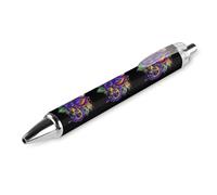 Lrtyuasq Penna a sfera retrattile Tie Dye Fleur De Lis Mardi Grass Penna a sfera portatile con inchiostro blu penne da lavoro per casa ufficio