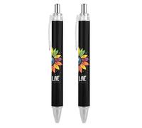 Lrtyuasq Penne a sfera con girasole arcobaleno Love Is Love LGBT Gay penna retrattile regalo penna per ufficio lavoro penne aziendali