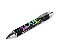 Lrtyuasq Penne a sfera nere, penna a sfera a inchiostro gel, scrittura liscia, retrattile, punta fine da 0,5 mm, per scuola, ufficio, graffiti, motivo slogan d'amore