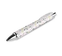 Lrtyuasq Penne a sfera nere, penna a sfera, scrittura liscia, penne gel retrattili, punta fine 0,5 mm, per scuola, ufficio, note musicali, motivo motivo