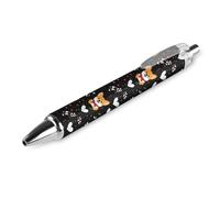 Lrtyuasq Penne a sfera retrattili a forma di cuore di cane Corgi per San Valentino, scrittura liscia, inchiostro gel 0,5 mm, inchiostro nero fine, forniture per ufficio